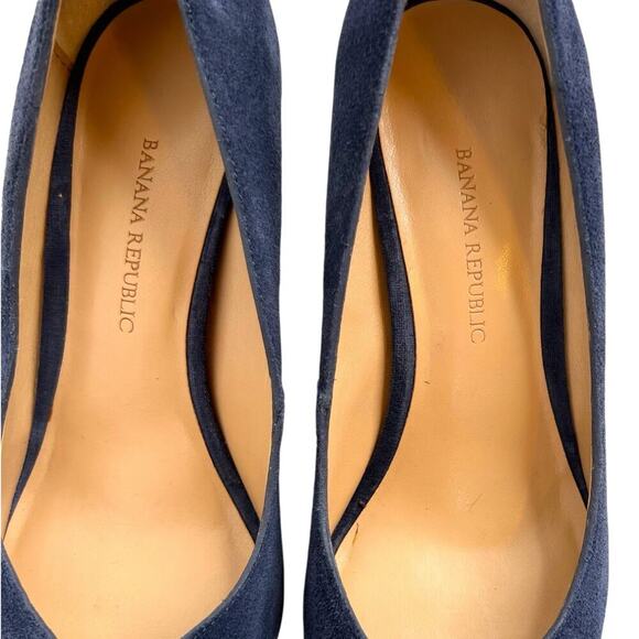 Banana Republic 3 inch Blue Suede Silettos Women's Size 5 1/2 - Picture 12 of 14